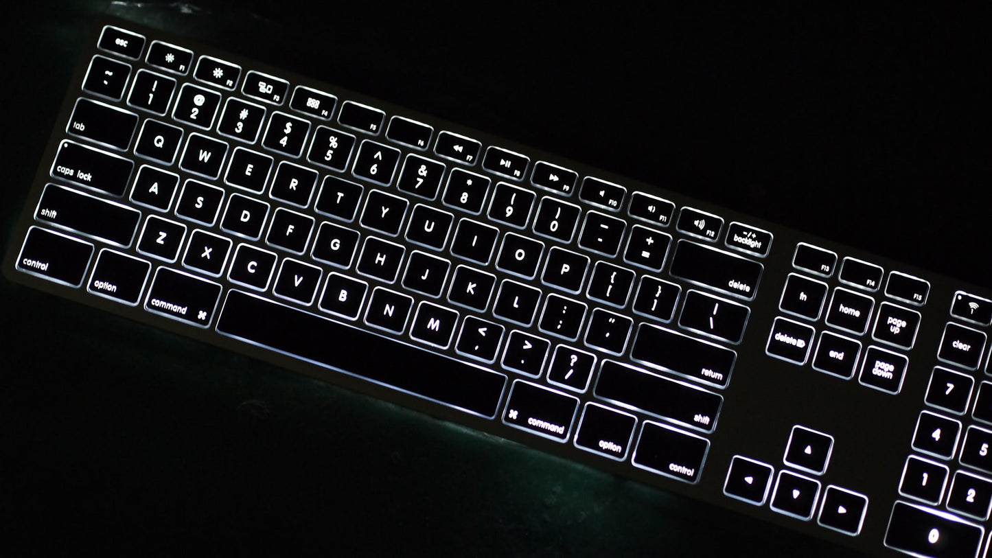 Backlit Wireless Aluminum Keyboard - Space Gray