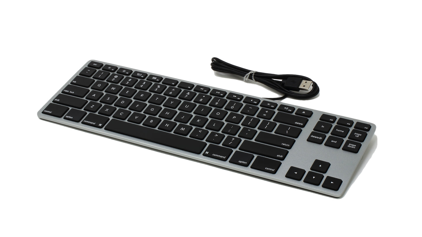 REFURBISHED Wired Aluminum Tenkeyless Keyboard for Mac - Space Gray