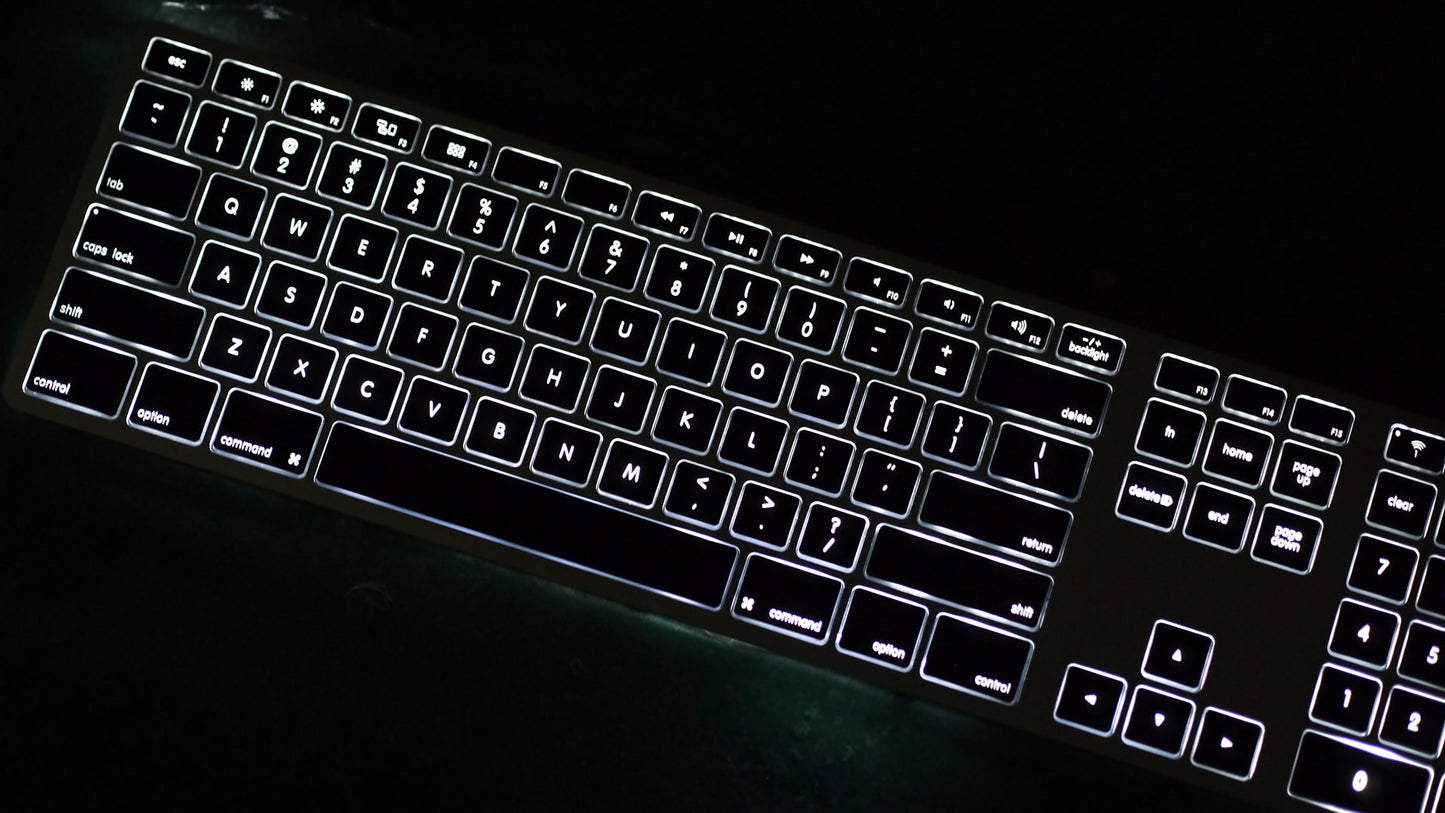 Backlit Wireless Aluminum Keyboard - Silver/Black